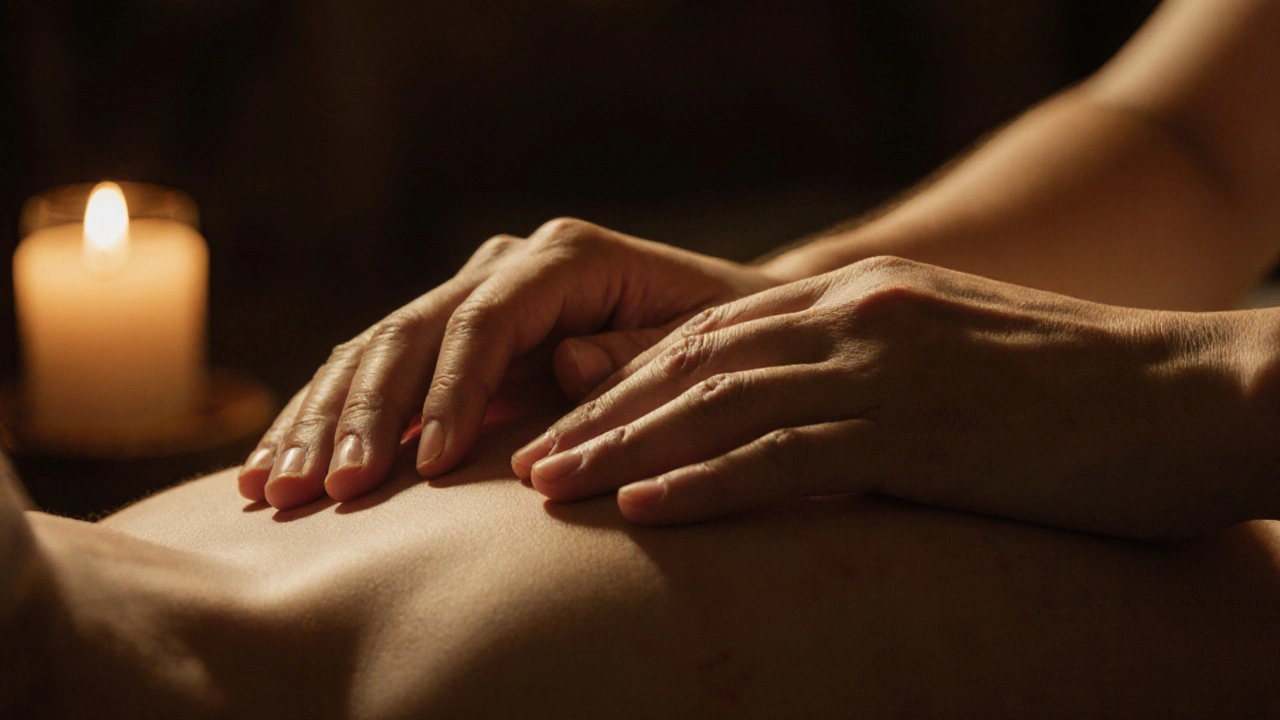 Hands resting on a heart, fingers lightly touching in quiet, emotional connection.